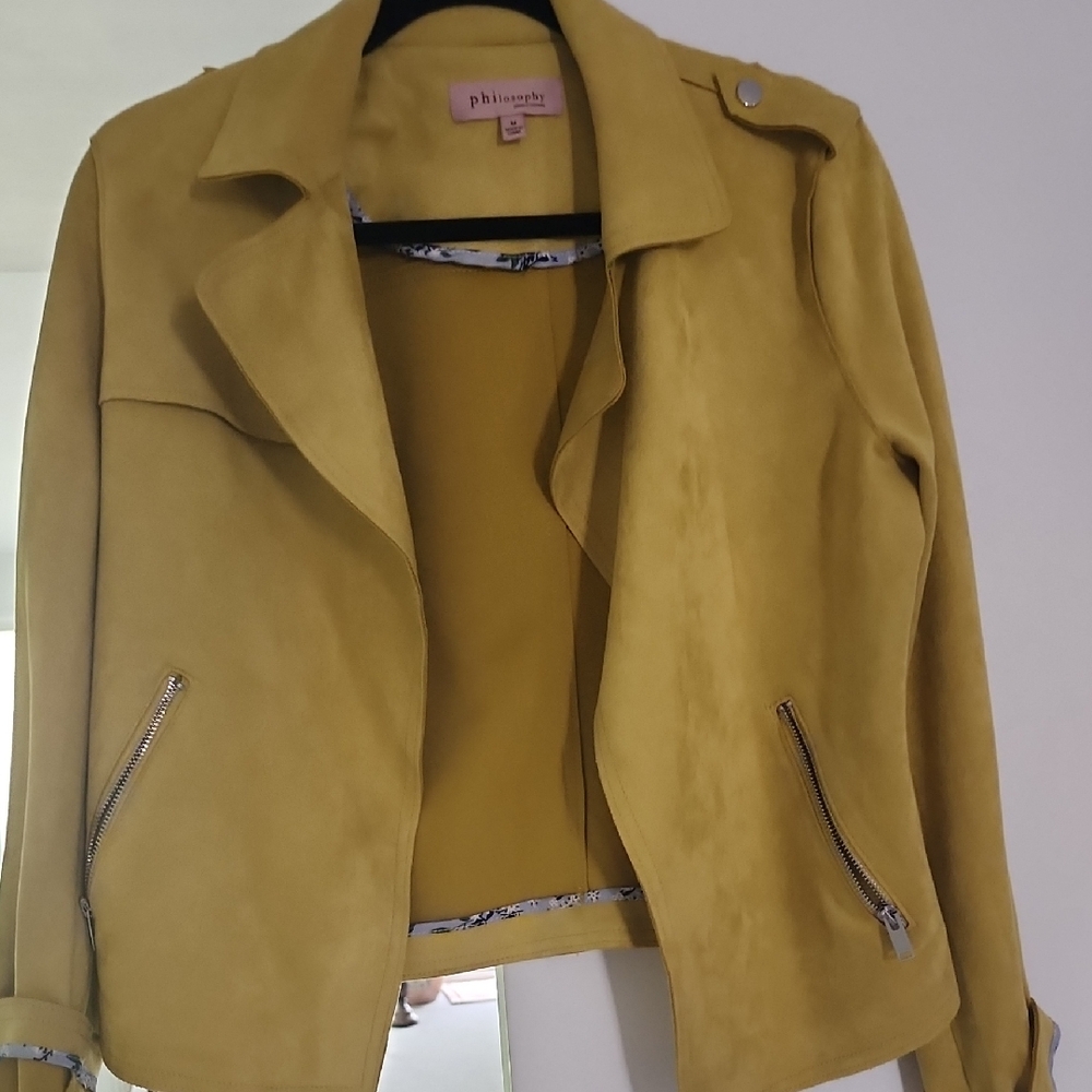 Philosophy Yellow Blazer Jacket with Notched Lapel